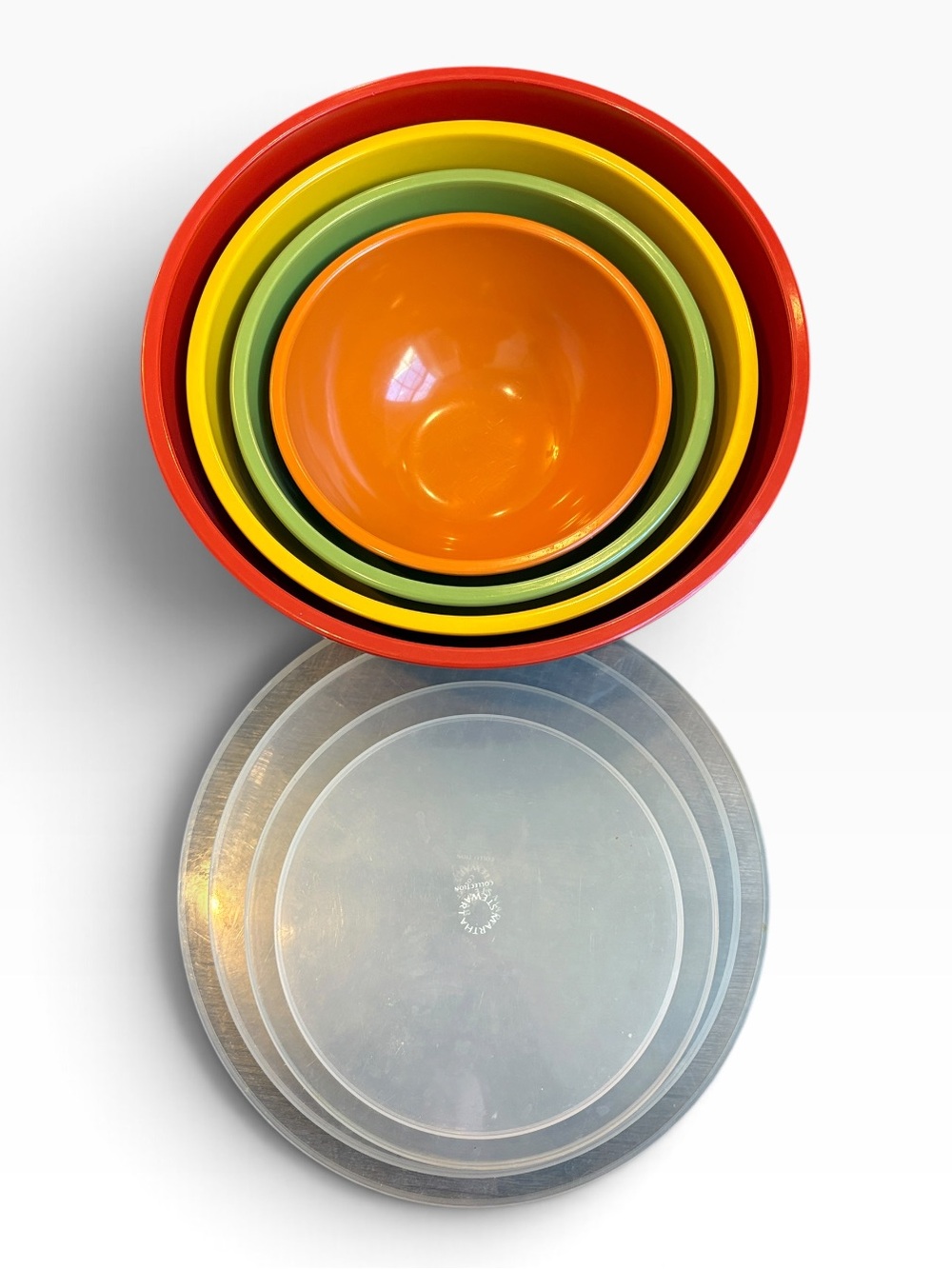 Martha Stewart Collection Melamine Rainbow Nesting Mixing Bowls w/ Lids Set of 4